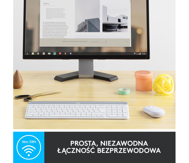 LOGITECH MK470 Wireless Offwhite - 625245 - zdjęcie 9